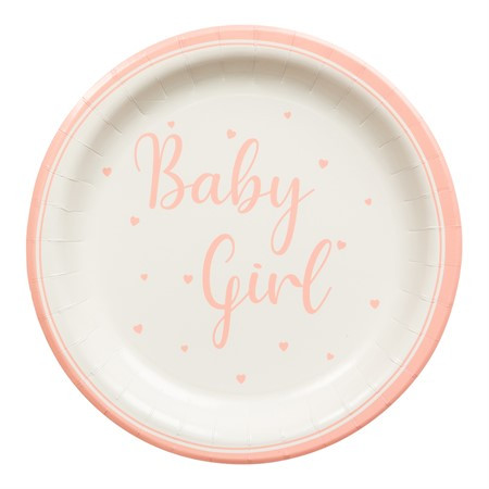 Babyshower tallrik baby girl 23cm
