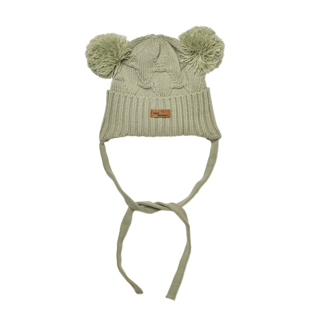 Mini dreams mössa pom pom fodrad 0-6mån green