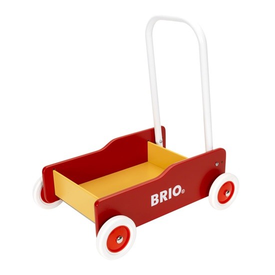 Brio lära gåvagn röd/gul 