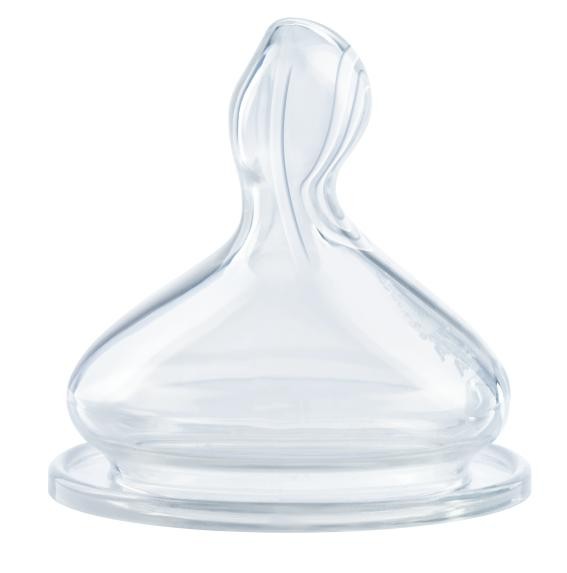 Nuk first choice+ dinapp silikon 0-6 månader 2-pack matningshål S