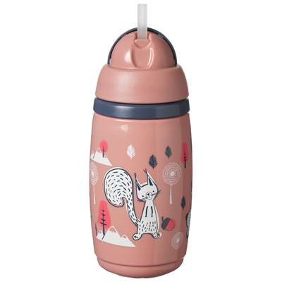 Tommee tippee drickflaska termos med sugrör 266ml pink