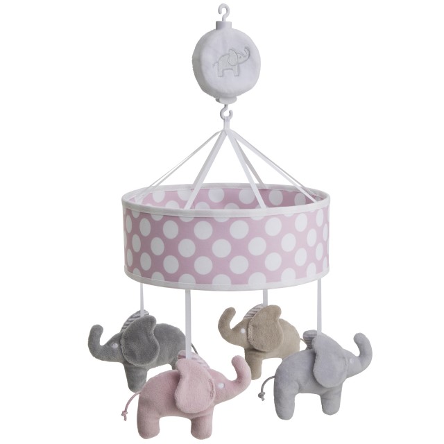 Rätt start musikmobil elefant rosa 
