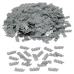 Babyshower konfetti baby silver