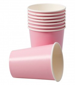 Babyshower pappersmugg rosa 8-pack