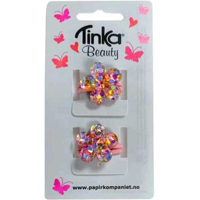 Tinka hårsnodd blommor rosa