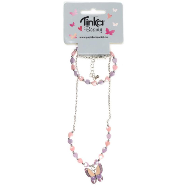 Tinka halsband med armband fjäril