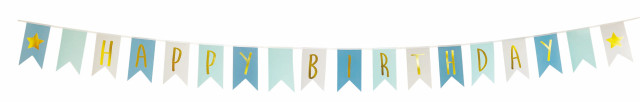 Jabadabado vimpel happy birthday blå