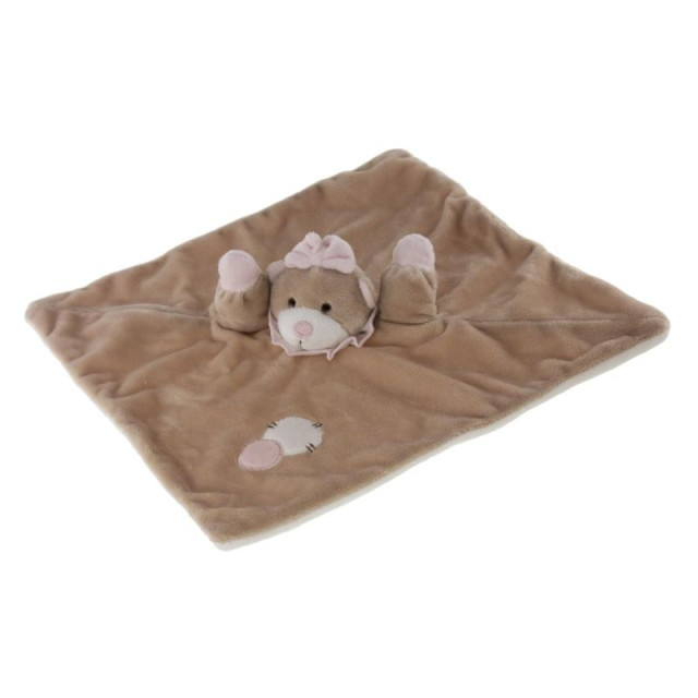 Tinka snuttefilt nalle rosa 30x30cm