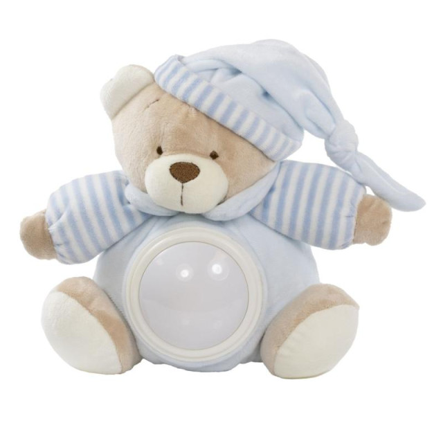 Tinka nattlampa med musik nalle blå 21cm