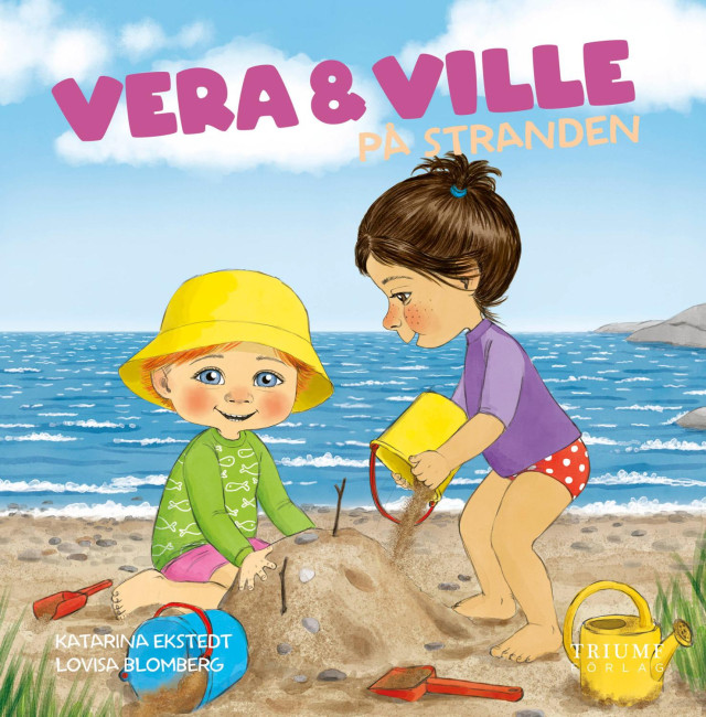 Vera och ville på stranden. Bok