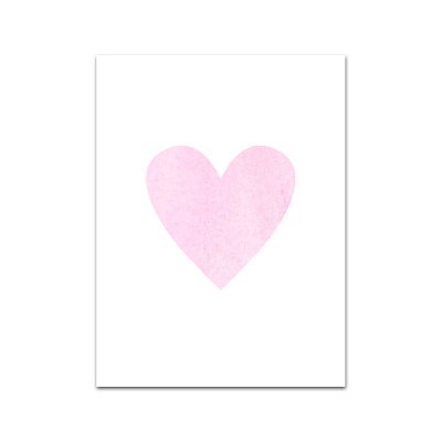 Nobhill kort med snöre hjärta rosa