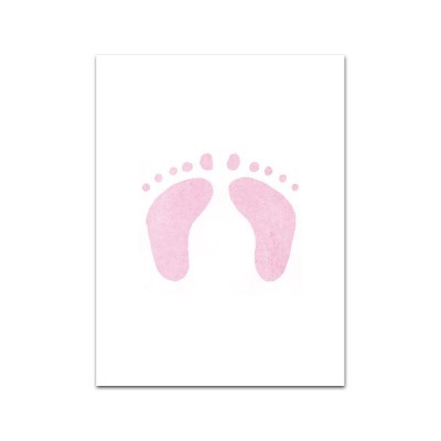 Nobhill kort med snöre fötter rosa