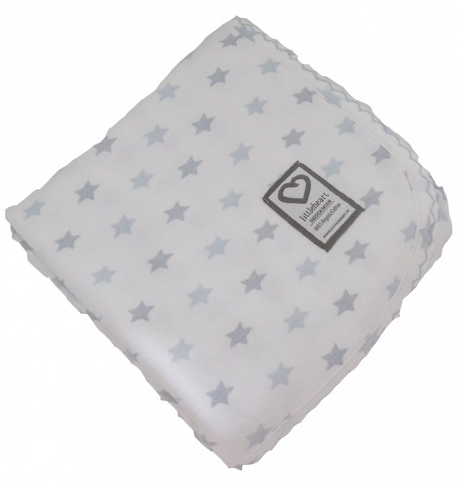 Littleheart filt star blue 80x80cm