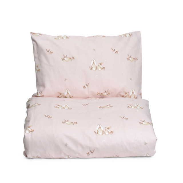 Mini dreams påslakanset bunny spjälsäng rosa