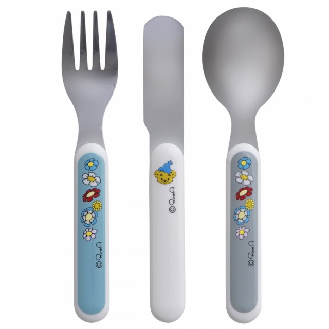 Rätt start bamse bestick blomma 3-pack