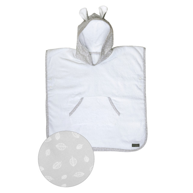 Vinter & bloom badponcho nordic leaf calm grey