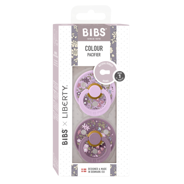 Bibs Liberty napp latex chamomile lawn violet sky mix 0-6mån 2-pack 