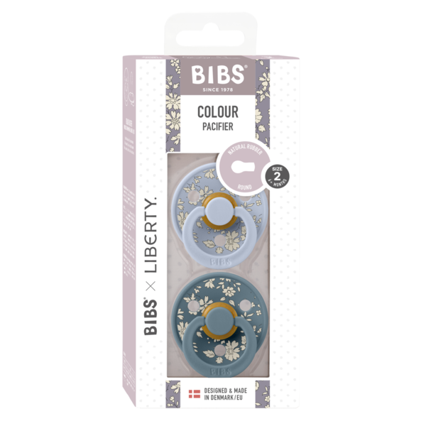 Bibs Liberty napp latex capel dusty blue mix 6-18mån 2-pack 