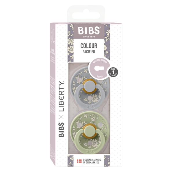 Bibs Liberty napp latex eloise sage mix 0-6mån 2-pack 