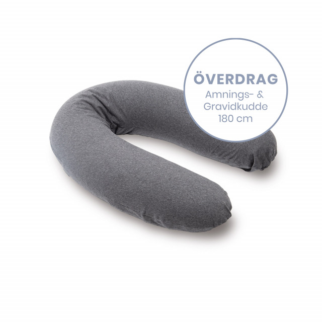 Doomoo överdrag till gravid/amningskudde melerad antracite
