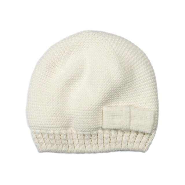 Mini dreams mössa bow off-white