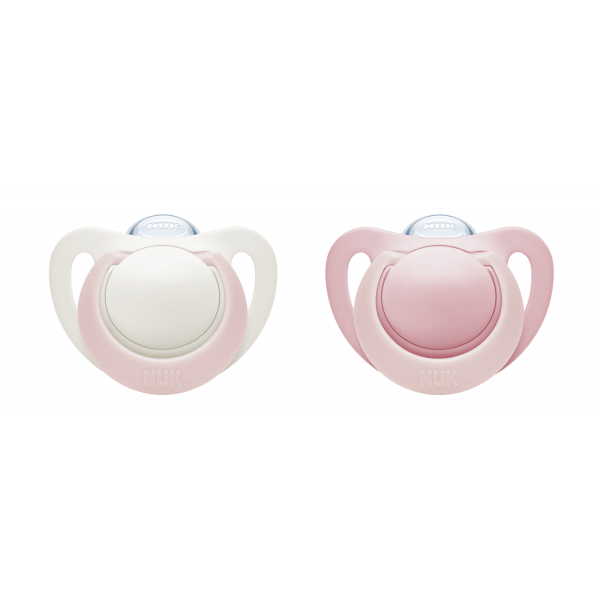 Nuk napp genius silikon 0-6mån rosa 2-pack