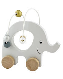 Jabadabado rulldjur med kulram elefant grå 