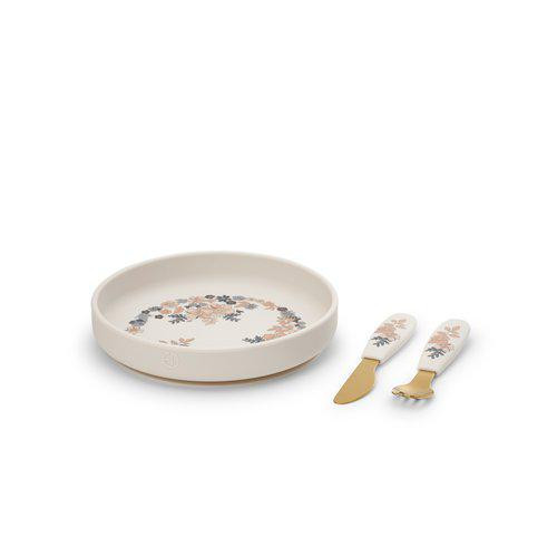 Elodie details tallrik silikon med bestick blue garden