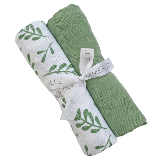 Summerville muslinfilt floral basil 2-pack 70x70cm
