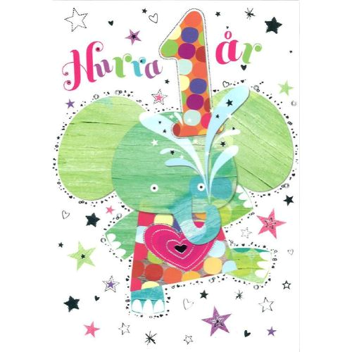 Spaderteam kort 1 år elefant