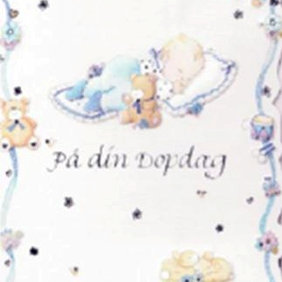 Spaderteam kort på din dopdag med nalle blå