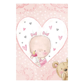 Spaderteam kort med bebis rosa