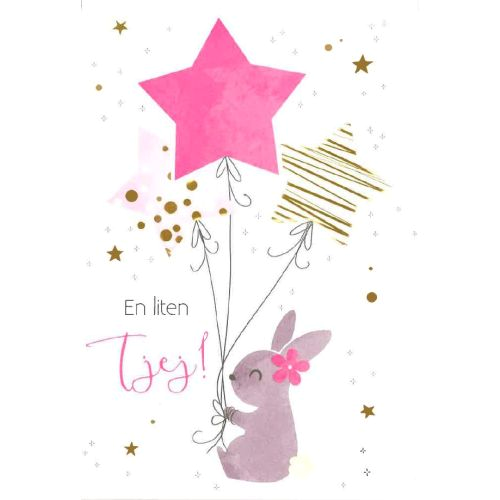 Spaderteam kort en liten tjej rosa kanin
