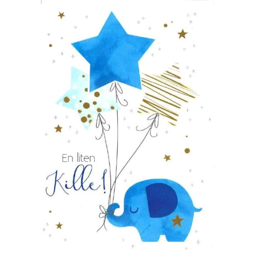 Spaderteam kort en liten kille blå elefant