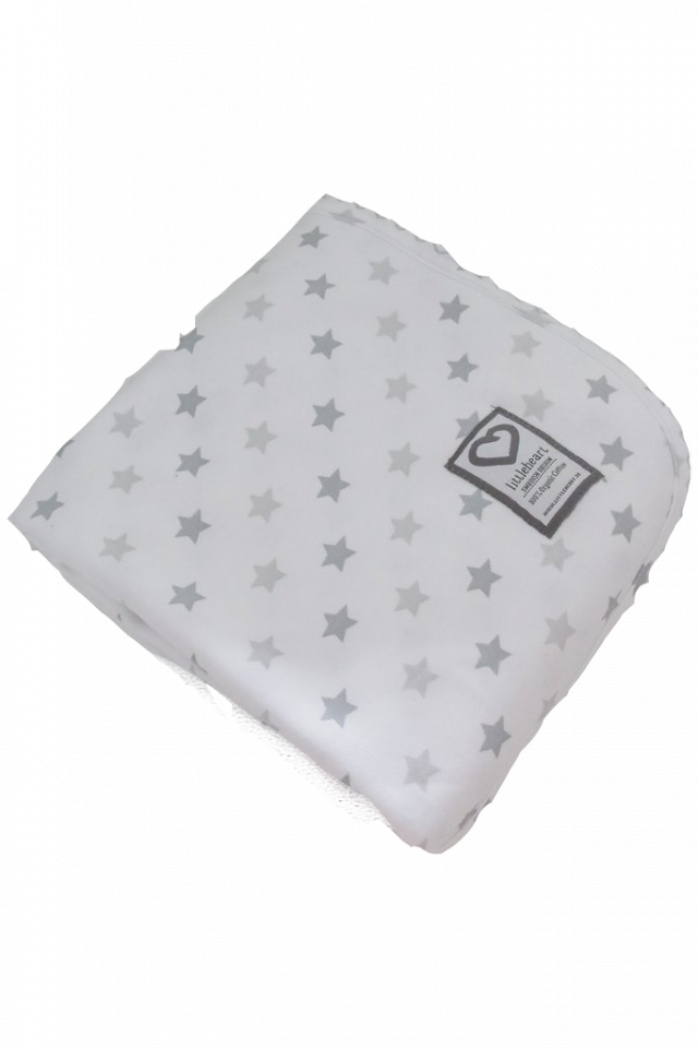 Littleheart filt star grey 80x80cm
