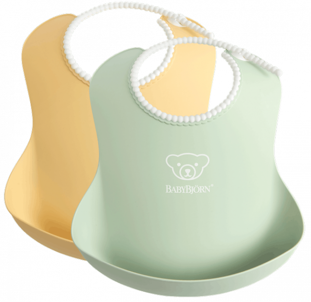Babybjörn haklapp 2-pack blekgul/blekgrön
