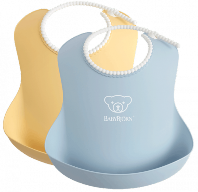 Babybjörn haklapp 2-pack blekgul/blekblå