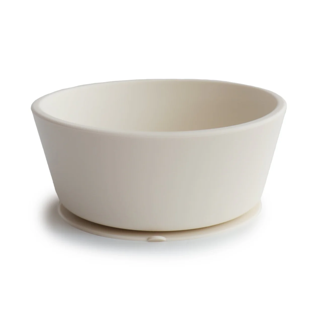 Mushie skål silikon ivory