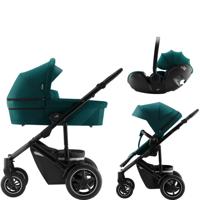 Britax smile 4 PAKET inkl liggdel + babyskydd baby-safe 5z Green Sense Atlantic Green, Fossil Grey, Galaxy Black