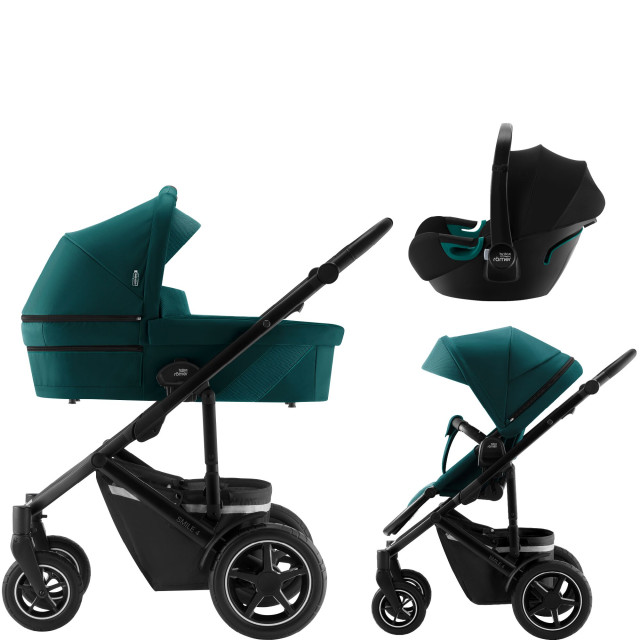Britax smile 4 PAKET inkl liggdel + babyskydd baby-safe 3 i-size Green Sense Atlantic Green, Fossil Grey, Galaxy Black