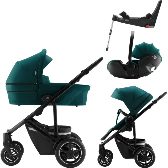 Britax smile 4 PAKET inkl liggdel + babyskydd baby-safe 5z inkl flex base Green Sense Atlantic Green, Fossil Grey, Galaxy Black