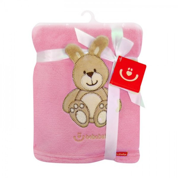 Bobobaby filt kanin rosa 76x102 cm