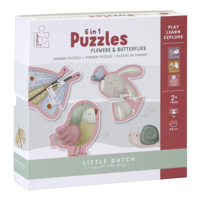 Little dutch pussel 6-in-1 flowers & butterflies