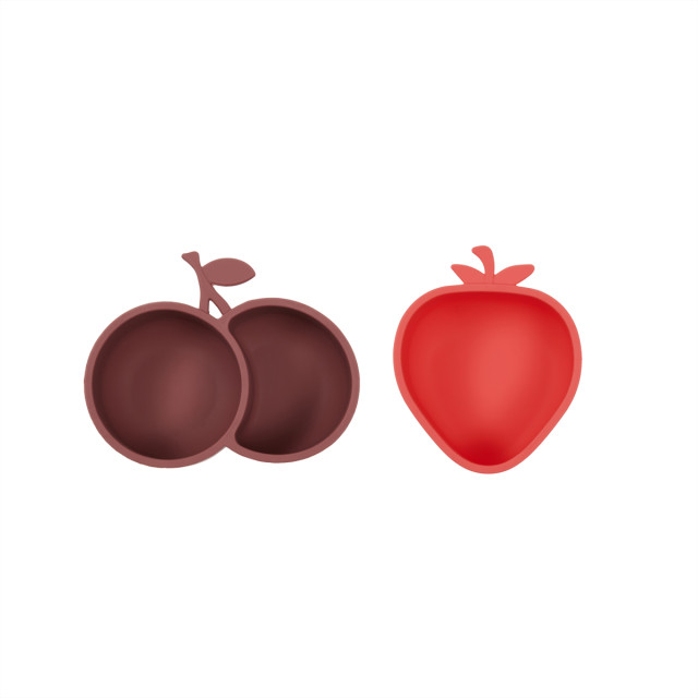 Oyoy mini snackskål silikon yummy strawberry & cherry 2-p