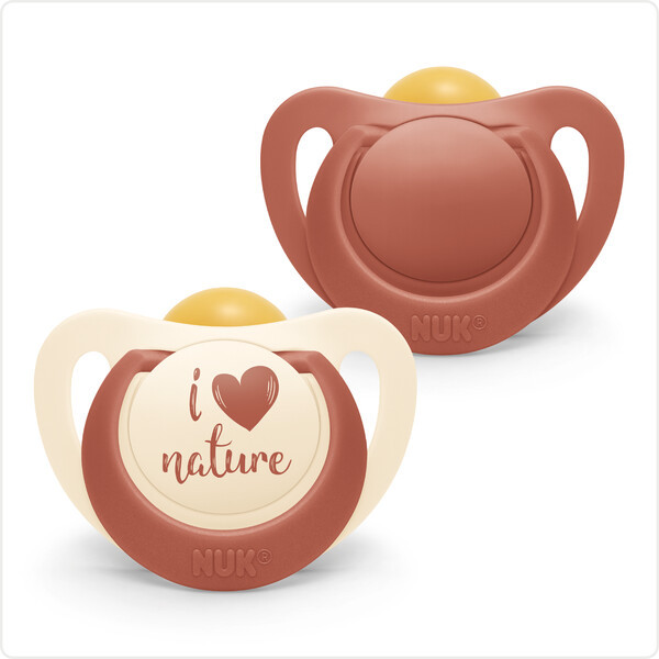 Nuk napp for nature latex 0-6mån röd 2-p