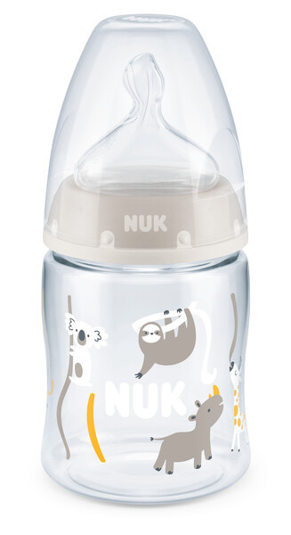 Nuk nappflaska first choice+ temperature control silikon 150ml 0-6mån safari