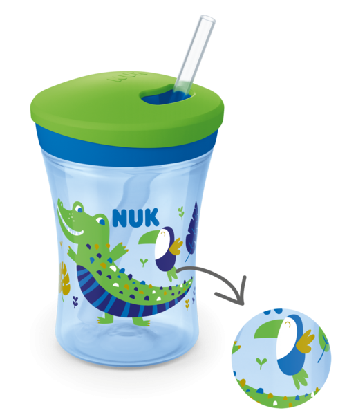 Nuk action cup 230ml 12mån+ chameleon blue