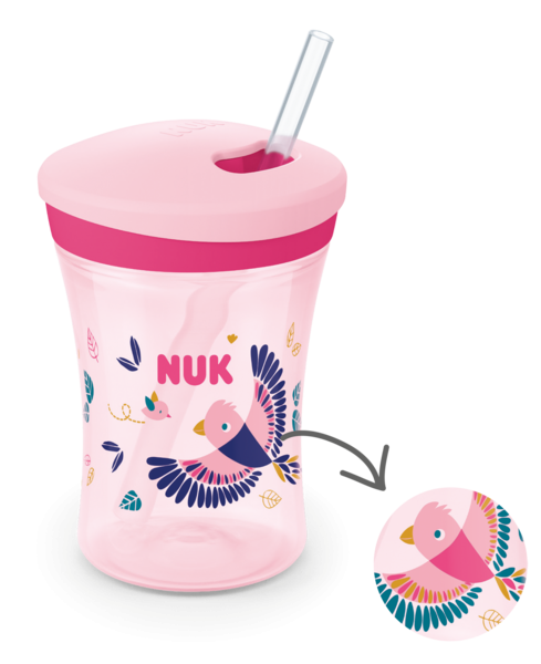 Nuk action cup 230ml 12mån+ chameleon rose