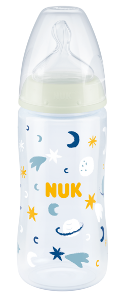 Nuk nappflaska first chiose+ temperature control silikon 300ml 6-18mån night space