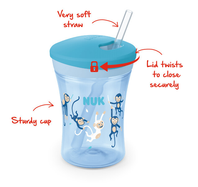 Nuk action cup 230ml 12mån+ blue